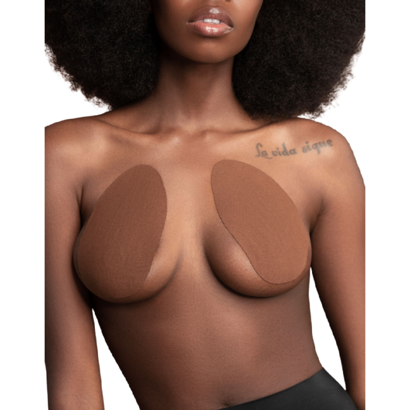 BYE-BRA - BRYSTFORSTORENDE + 3 PAR SATIN BRUN SKOPLØSNINGER MED A/C