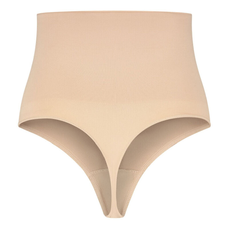 BYE-BRA - THONG-STIL SØMLØS BÆLTE BEIGE STØRRELSE S