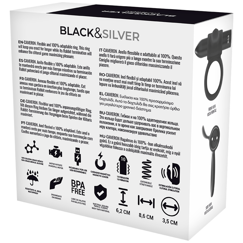 BLACK&SILVER - CAMERON FJERNBETJENING COCKRING WATCHME