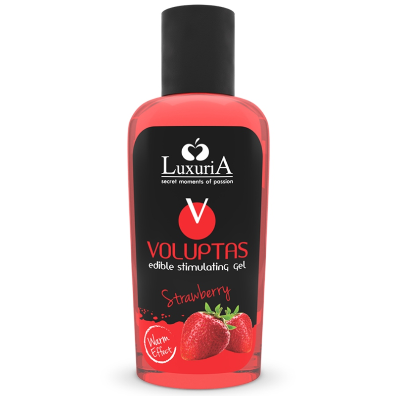 INTIMATELINE LUXURIA - VOLUPTAS EDIBLE MASSAGE GEL OPVARMENDE EFFEKT - JORDBÆR 100 ML
