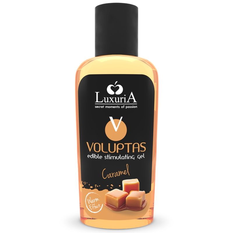 INTIMATELINE LUXURIA - VOLUPTAS SPISELIG MASSAGEGEL MED VARMENDE EFFEKT - KARAMEL 100 ML