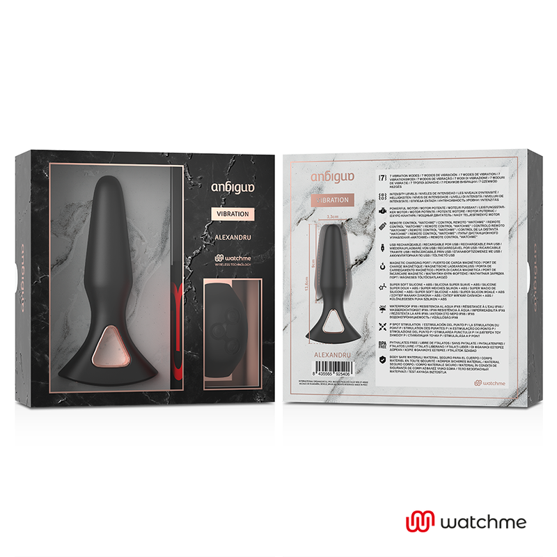 ANBIGUO - WATCHME FJERNBETJENING VIBRATOR ANALPLUG ALEXANDRU