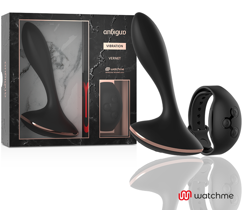 ANBIGUO - WATCHME FJERNBETJENING VIBRATOR ANALPLUG VERNET