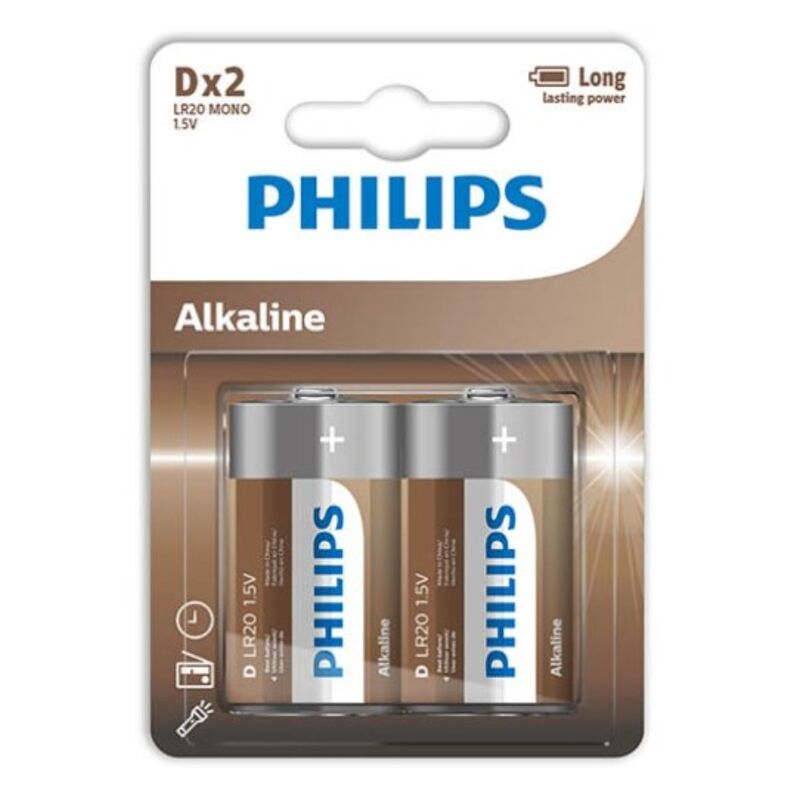 PHILIPS - ALKALINBATTERI D LR20 BLISTER*2