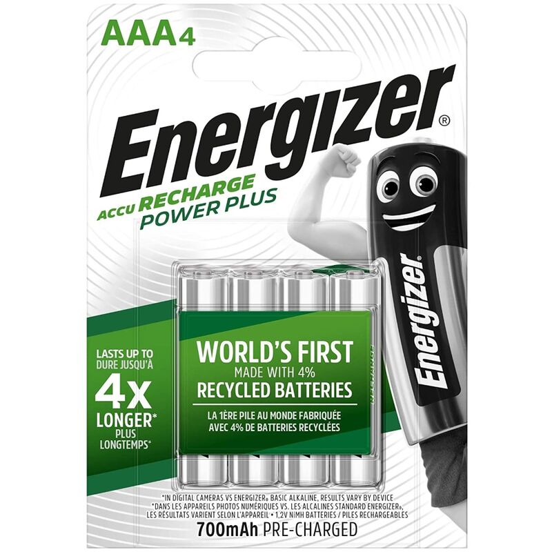 ENERGIZER - GENOPLADELIGE BATTERIER AAA4 BLISTER 4