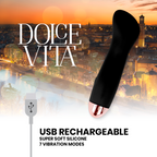 DOLCE VITA - GENOPLADELIG VIBRATOR ONE SORT 7 HASTIGHEDER