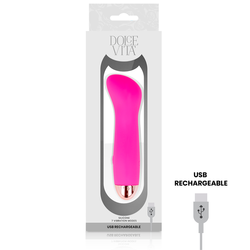 DOLCE VITA - GENOPLADELIG VIBRATOR ONE PINK 7 SPEED
