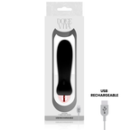 DOLCE VITA - GENOPLADELIG VIBRATOR MED FEM SORT 7 HASTIGHEDER