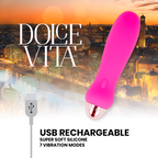 DOLCE VITA - GENOPLADELIG VIBRATOR FEM LYSERADE 7 HASTIGHEDER