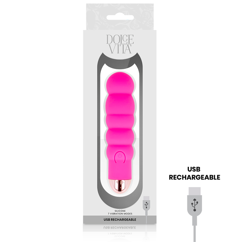 DOLCE VITA - GENOPLADELIG VIBRATOR SEKS LYSERADE 7 HASTIGHEDER