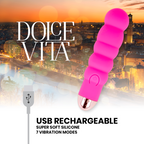 DOLCE VITA - GENOPLADELIG VIBRATOR SEKS LYSERADE 7 HASTIGHEDER