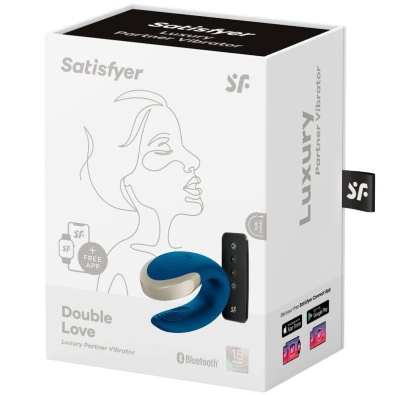 SATISFYER - DOUBLE LOVE LUXURY PARTNER VIBRATOR BLÅ
