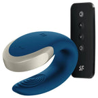 SATISFYER - DOUBLE LOVE LUXURY PARTNER VIBRATOR BLÅ