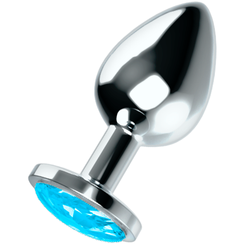 OHMAMA - ANALPLUG MED BLÅ KRYSTAL L