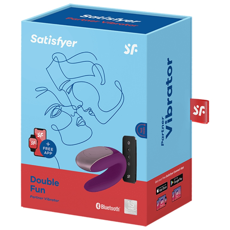 SATISFYER - DOUBLE SJOV PARTNER VIBRATOR LILLA