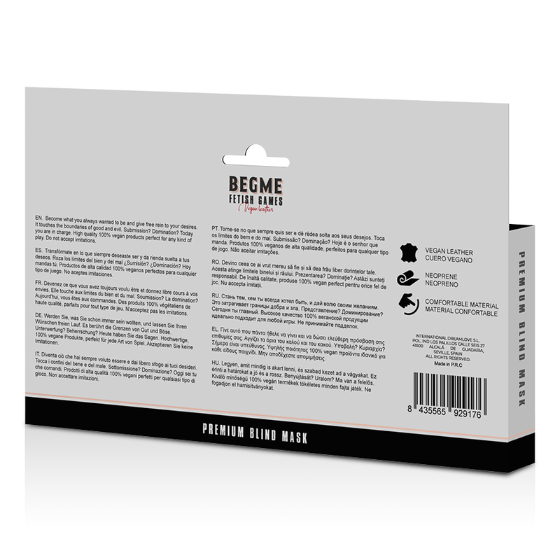 BEGME - SORT UDGAVE PREMIUM BLINDMASKE MED NEOPRENFOR