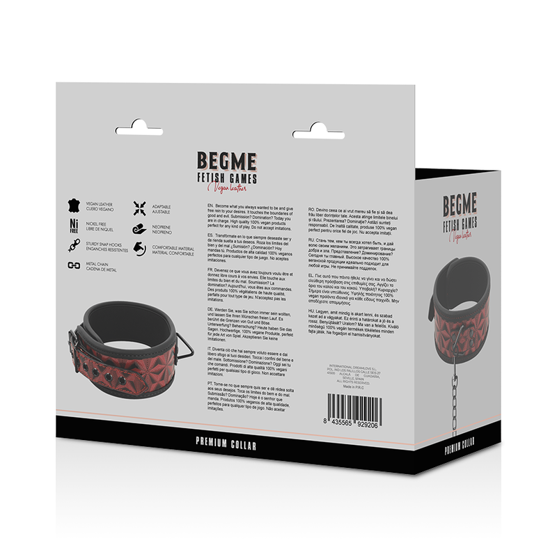 BEGME - RED EDITION PREMIUM VEGANSK LÆDERHALSVÆRK MED NEOPRENFOR