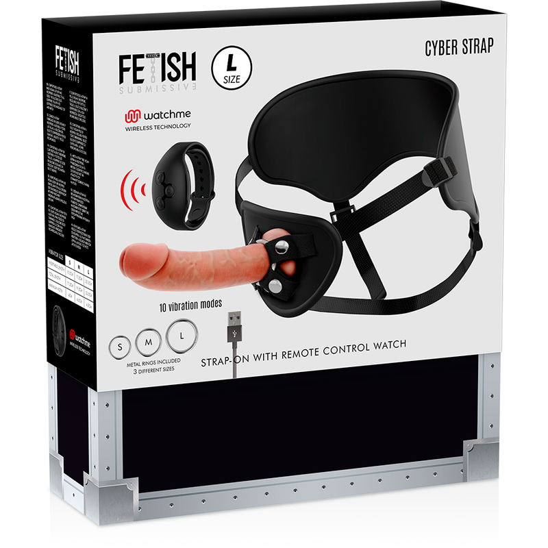 FETISH UNDERSODIG CYBER STRAP - SELE MED FJERNBETJENING DILDO WATCHME L TEKNOLOGI
