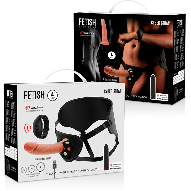 FETISH UNDERSODIG CYBER STRAP - SELE MED DILDO OG KUGLEFJERNBETJENING WATCHME L-TEKNOLOGI