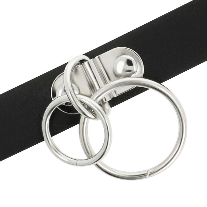 COQUETTE CHIC DESIRE - DOBBELT RING VEGANSK LÆDERCHOKER