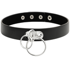 COQUETTE CHIC DESIRE - DOBBELT RING VEGANSK LÆDERCHOKER