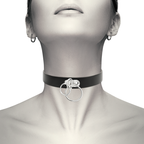 COQUETTE CHIC DESIRE - DOBBELT RING VEGANSK LÆDERCHOKER