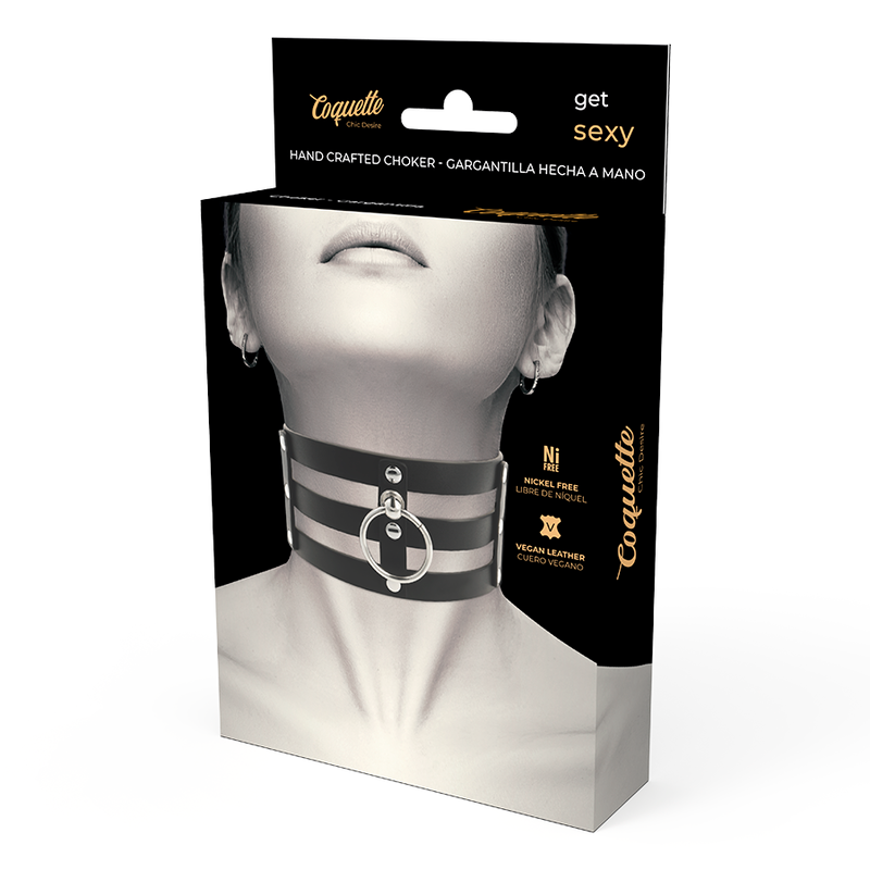 COQUETTE CHIC DESIRE - VEGANSK LÆDERCHOKER I FETISH-STIL