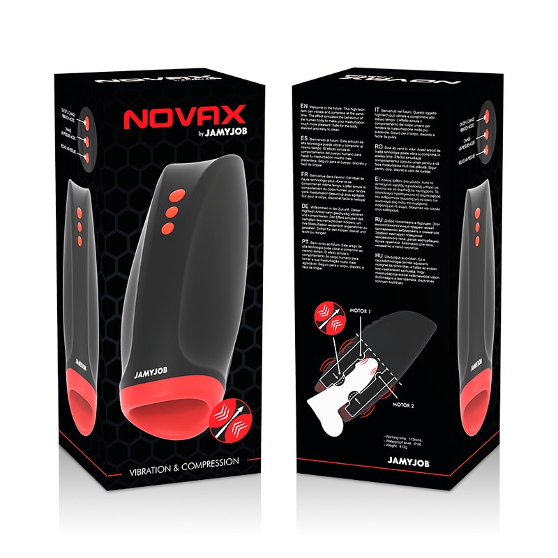 JAMYJOB - NOVAX MASTURBATOR MED VIBRATION OG KOMPRESSION