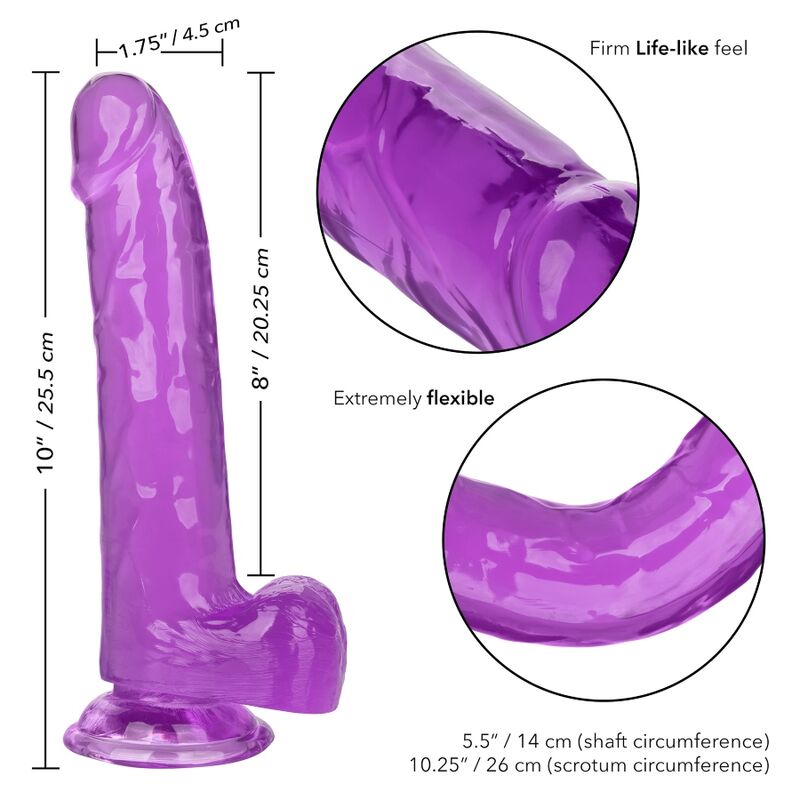 CALEXOTICS - STØRRELSE QUEEN DILDO LILLA 20,3 CM