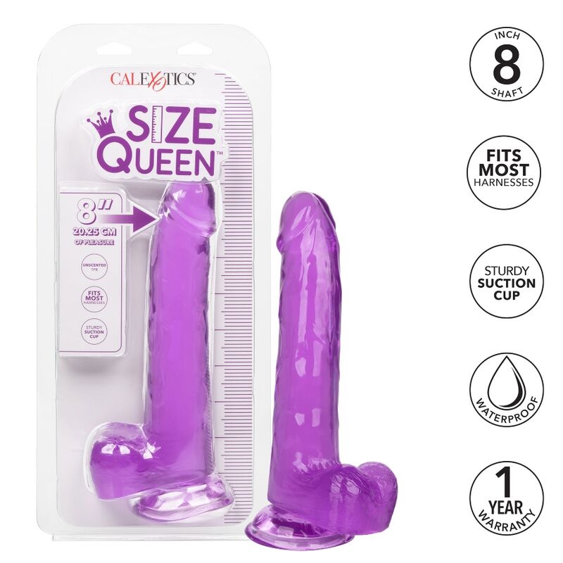 CALEXOTICS - STØRRELSE QUEEN DILDO LILLA 20,3 CM