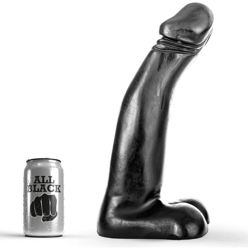 ALL BLACK - REALISTISK SORT FISTING DILDO 29 CM