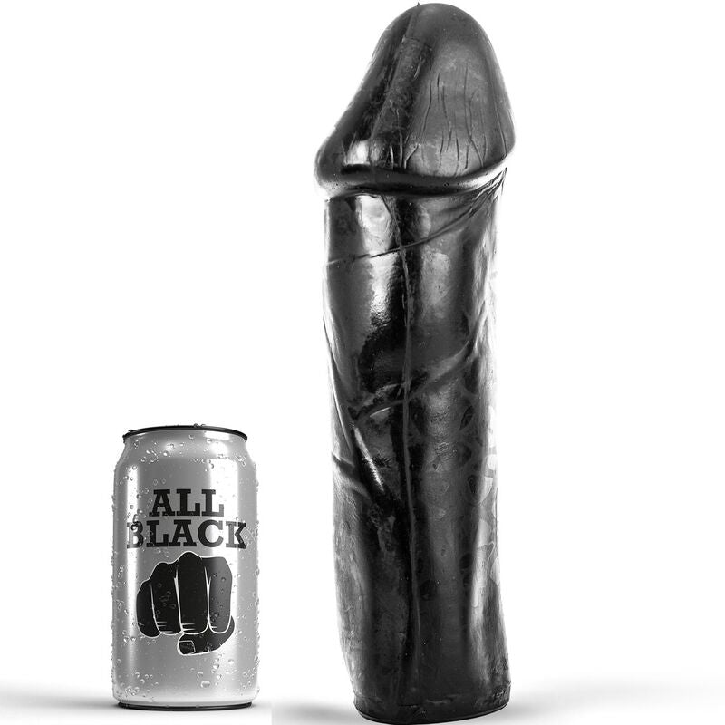 ALL BLACK - DONG 28 CM UDEN TESTIKLE