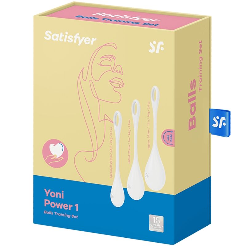 SATISFYER - YONI POWER 1 TRÆNINGSSÆT HVID