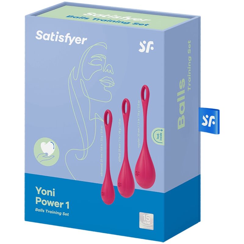 SATISFYER - YONI POWER 1 TRÆNINGSSÆT RØD