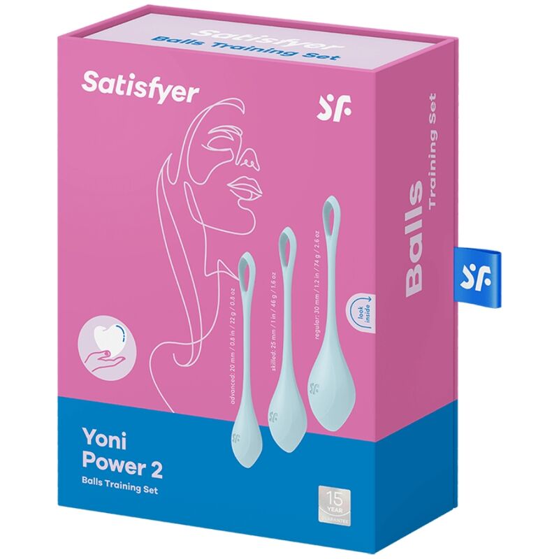 SATISFYER - YONI POWER 2 TRÆNINGSSÆT BLÅ