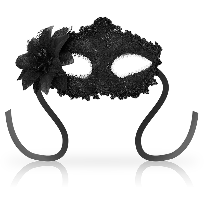OHMAMA - ANTIZAZ MASKER I VENETIANSK STIL MED SIDEBLOMST - SORT