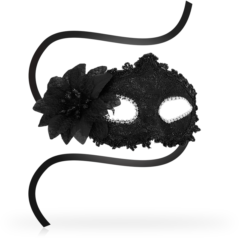 OHMAMA - ANTIZAZ MASKER I VENETIANSK STIL MED SIDEBLOMST - SORT