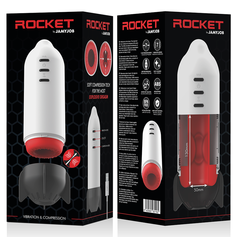 JAMYJOB - ROCKET MASTURBATOR BLØD KOMPRESSIONSTEKNOLOGI OG VIBRATION