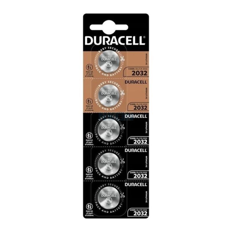 DURACELL - KNAPKNAP-BATTERI LITIO CR2032 3V 5 ENHEDER