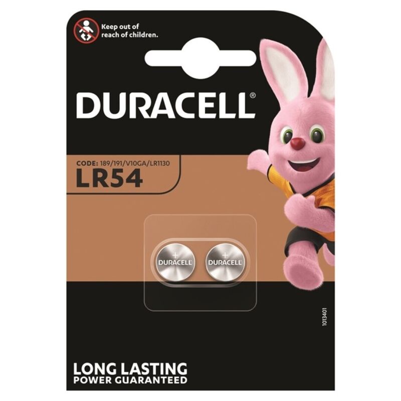 DURACELL - ALKALIN KNAPBATTERI LR54 LR1130 AG10 1,5V 2 ENHEDER
