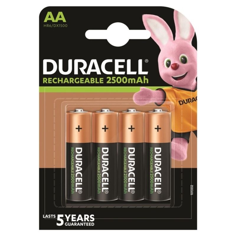DURACELL - GENOPLADELIGE BATTERIER HR6 AA 2500mAh 4 ENHEDER