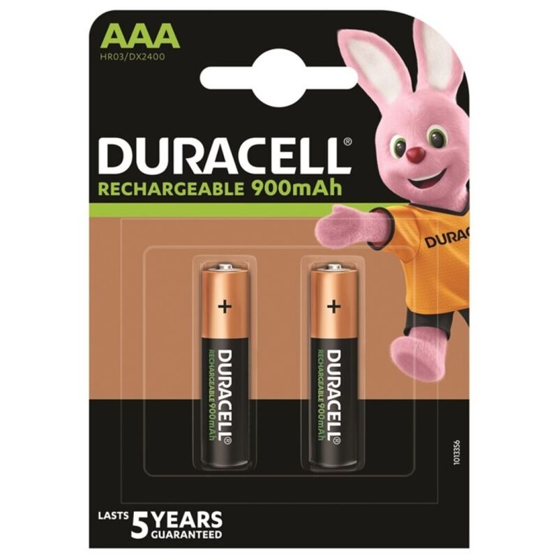 DURACELL - GENOPLADELIGT BATTERI HR03 AAA 900mAh 2 ENHEDER