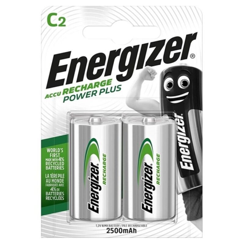 ENERGIZER - POWER PLUS GENOPLADELIGT BATTERI HR14 C 2500mAh 2 ENHEDER