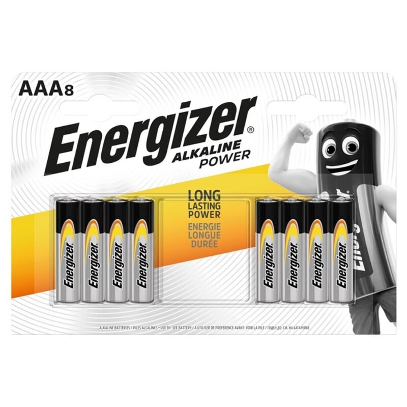 ENERGIZER - ALKALIN BATTERI POWER AAA LR03 8 ENHEDER