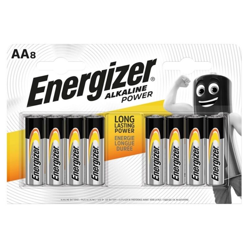 ENERGIZER - POWER ALKALIN BATTERI AA LR6 8 ENHEDER