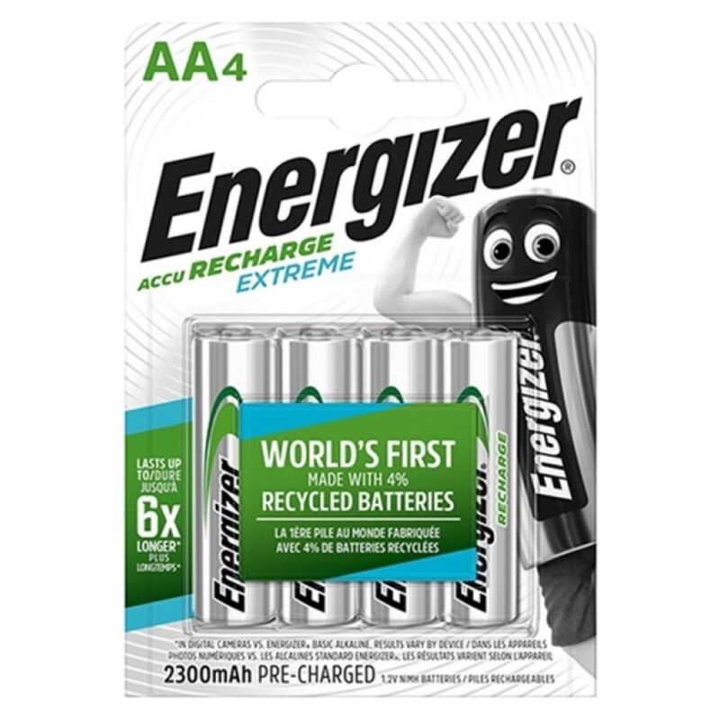ENERGIZER - EKSTREMT GENOPLADELIGT BATTERI HR6 AA 2300mAh 4 ENHEDER
