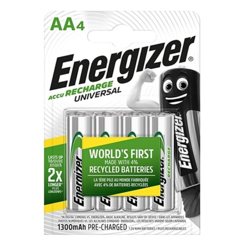 ENERGIZER - UNIVERSAL GENOPLADELIGT BATTERI HR6 AA 1300mAh 4 ENHEDER