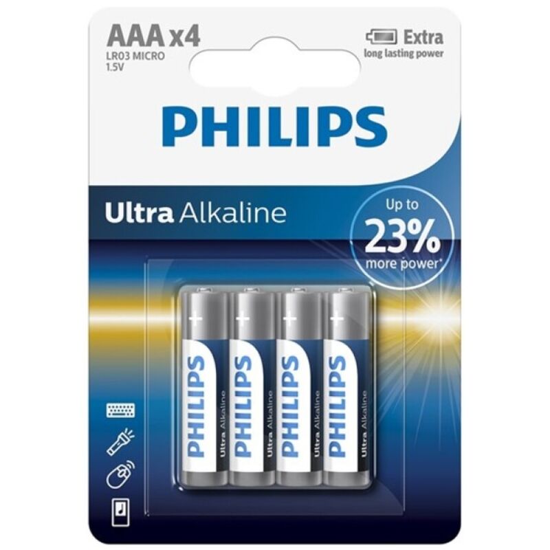 PHILIPS - ULTRA ALKALIN BATTERI AAA LR03 4 ENHEDER