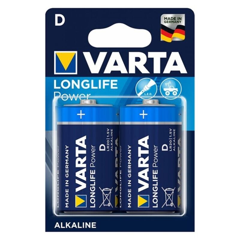 VARTA - LONGLIFE POWER ALKALINBATTERI D LR20 2 ENHEDER