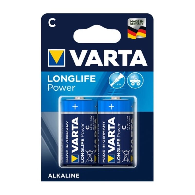 VARTA - LONGLIFE POWER ALKALIN BATTERI C LR14 2 ENHEDER